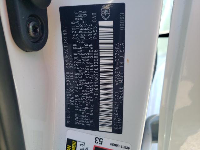 4T1G11AK9PU136806 - 2023 TOYOTA CAMRY SE NIGHT SHADE WHITE photo 12