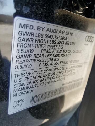 WA1AAAF76KD007195 - 2019 AUDI Q7 PREMIUM أسود صورة 13