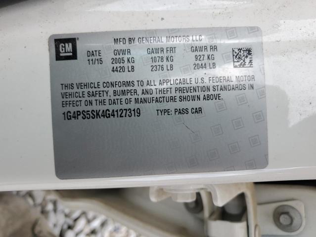 1G4PS5SK4G4127319 - 2016 BUICK VERANO WHITE photo 12