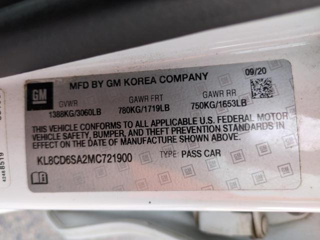 KL8CD6SA2MC721900 - 2021 CHEVROLET SPARK 1LT 白色 照片 12