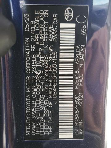 JTDB4MEE0PJ007155 - 2023 TOYOTA COROLLA LE BLUE photo 12