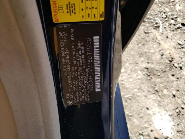 WBAHL83518DT11700 - 2008 BMW 750I I BLACK photo 13
