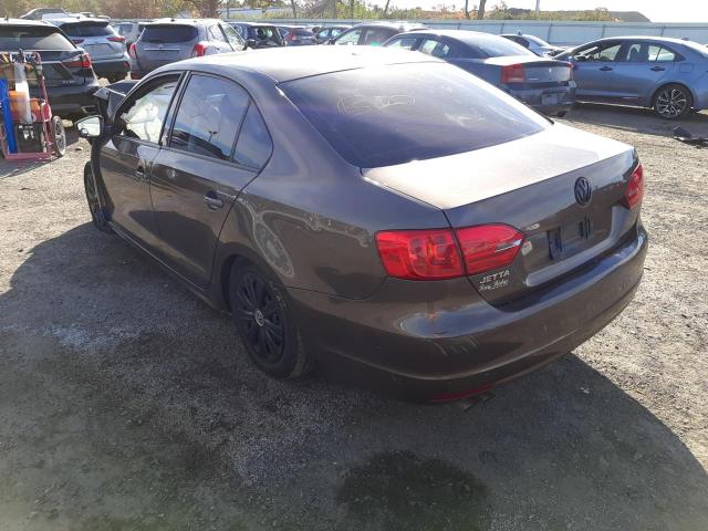 3VW2K7AJ9EM322902 - 2014 VOLKSWAGEN JETTA BASE 棕色 照片 3