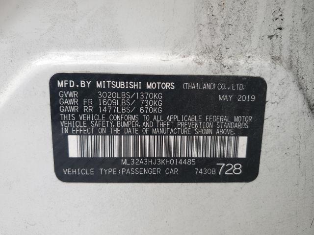 ML32A3HJ3KH014485 - 2019 MITSUBISHI MIRAGE ES 白色 照片 12