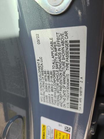 1HGCV1F30NA044170 - 2022 HONDA ACCORD SPORT Mavi foto 12