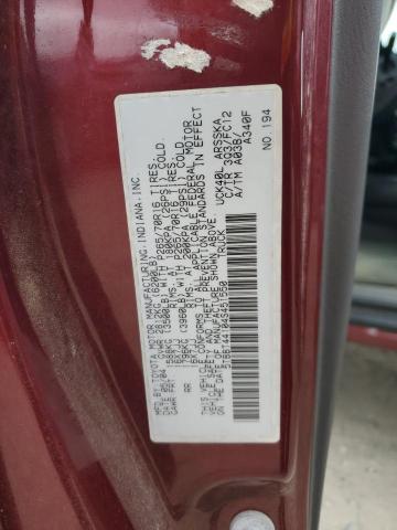 5TBBT44104S451550 - 2004 TOYOTA TUNDRA ACCESS CAB SR5 RED photo 12