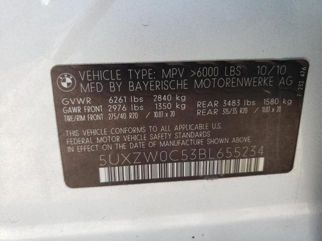 5UXZW0C53BL655234 - 2011 BMW X5 XDRIVE35D SILVER photo 13