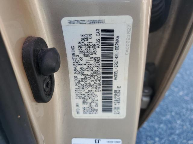 5YFBU4EE3DP204683 - 2013 TOYOTA COROLLA BASE 金色 照片 12