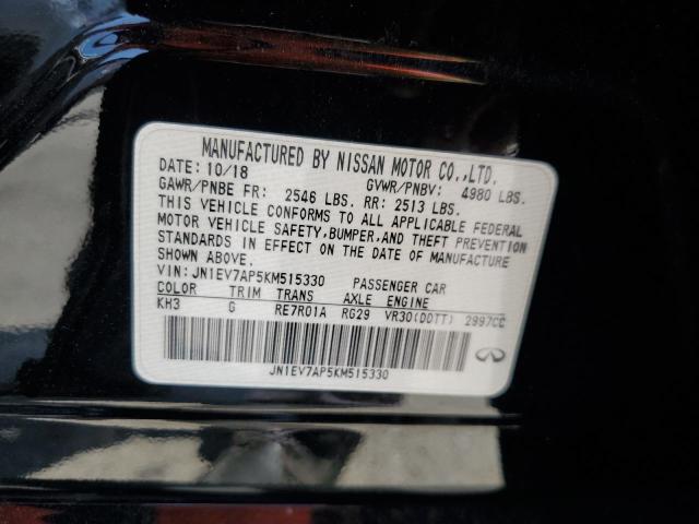 JN1EV7AP5KM515330 - 2019 INFINITI Q50 LUXE BLACK photo 12