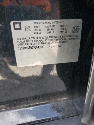 1G1ZB5ST9GF304630 - 2016 CHEVROLET MALIBU LS BLACK photo 12