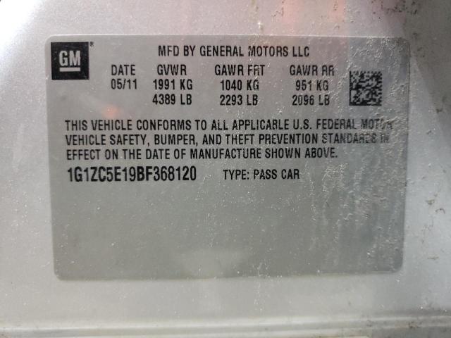 1G1ZC5E19BF368120 - 2011 CHEVROLET MALIBU 1LT Boz foto 12