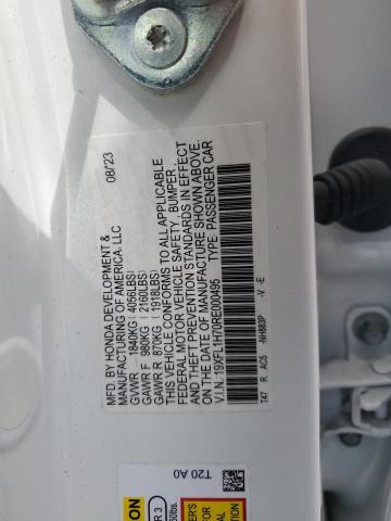 19XFL1H70RE000495 - 2024 HONDA CIVIC EXL თეთრი ფოტო 12