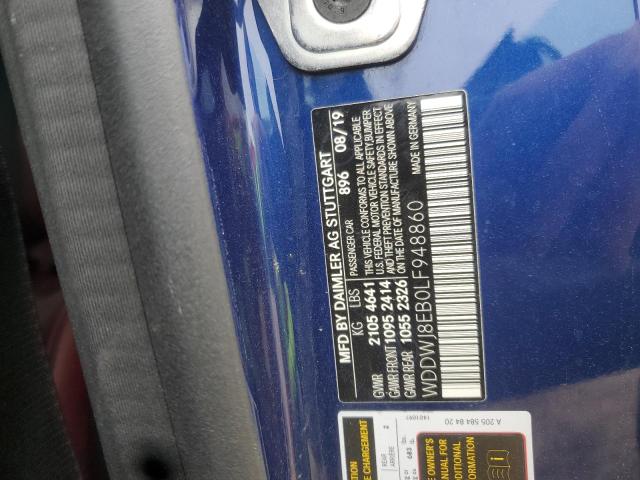 WDDWJ8EB0LF948860 - 2020 MERCEDES-BENZ C 300 4MATIC BLUE photo 12