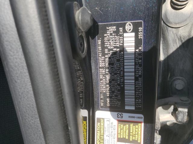 4T1BZ1HK3KU029235 - 2019 TOYOTA CAMRY XSE BLACK photo 13