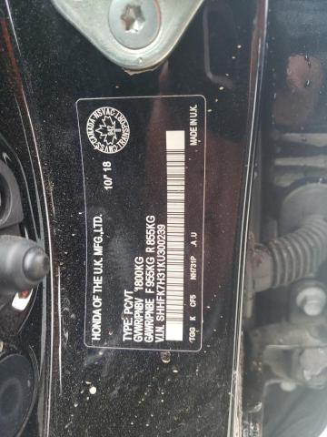 SHHFK7H31KU300239 - 2019 HONDA CIVIC LX BLACK photo 13