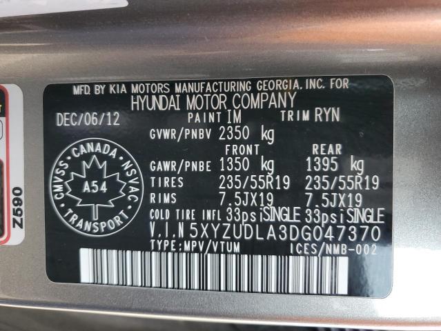 5XYZUDLA3DG047370 - 2013 HYUNDAI SANTA FE S SILVER photo 13