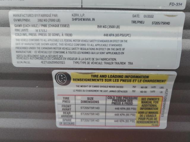 4EZTU2625N5011123 - 2022 K-Z SPORTSMEN TWO TONE photo 10