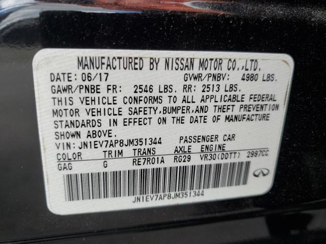 JN1EV7AP8JM351344 - 2018 INFINITI Q50 LUXE BLACK photo 12