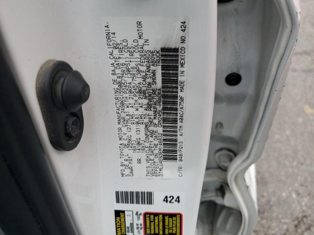 3TMLU4EN3EM146832 - 2014 TOYOTA TACOMA DOUBLE CAB WHITE photo 12