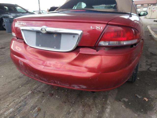 1C3EL55R92N239350 - 2002 CHRYSLER SEBRING LXI BURGUNDY photo 9