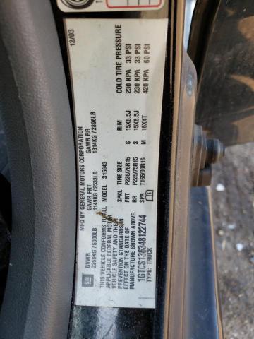 1GTCS136348122744 - 2004 GMC CANYON BLACK photo 13