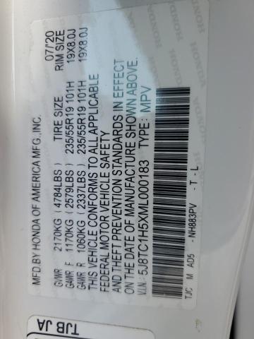 5J8TC1H5XML000183 - 2021 ACURA RDX TECHNOLOGY Weiß Foto 12