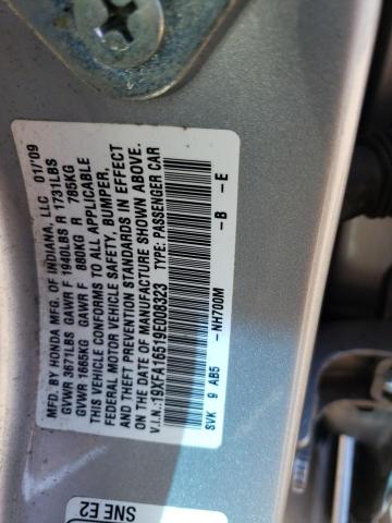 19XFA16519E008323 - 2009 HONDA CIVIC LX SILVER photo 12