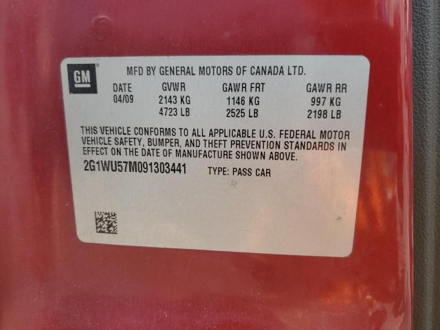 2G1WU57M091303441 - 2009 CHEVROLET IMPALA LTZ RED photo 12