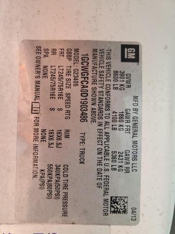 1GCWGFCA0D1903486 - 2013 CHEVROLET EXPRESS G2 თეთრი ფოტო 12