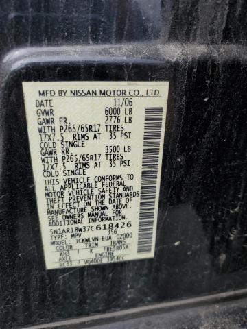 5N1AR18W37C618426 - 2007 NISSAN PATHFINDER LE 黑色 照片 13