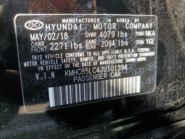 KMHC85LC4JU101394 - 2018 HYUNDAI IONIQ LIMITED BLACK photo 13