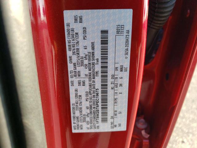 1FT8W2BT6PEC19675 - 2023 FORD F250 SUPER DUTY Қызыл фото 12