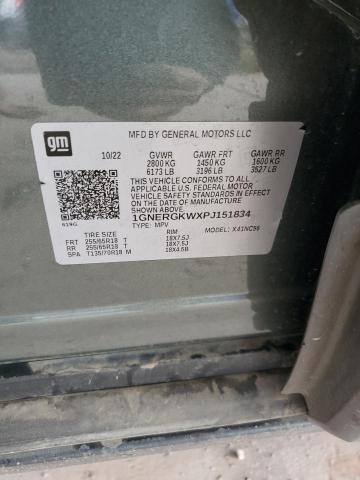 1GNERGKWXPJ151834 - 2023 CHEVROLET TRAVERSE LT GREEN photo 13