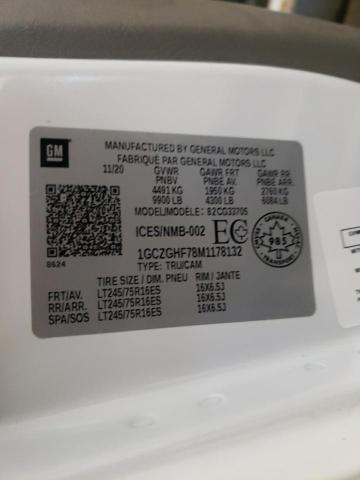 1GCZGHF78M1178132 - 2021 CHEVROLET EXPRESS G3 WHITE photo 13