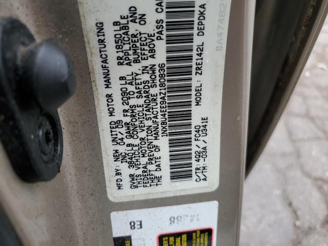 1NXBU4EE9AZ180836 - 2010 TOYOTA COROLLA LE BASE BEIGE photo 12