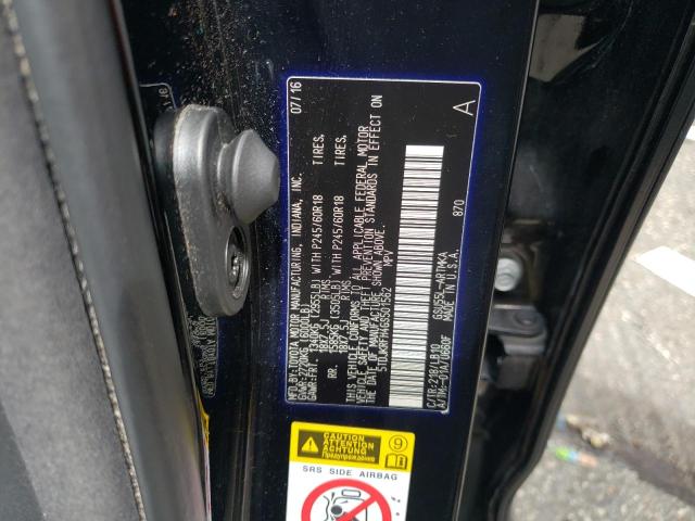 5TDJKRFH4GS501562 - 2016 TOYOTA HIGHLANDER XLE Schwarz Foto 13