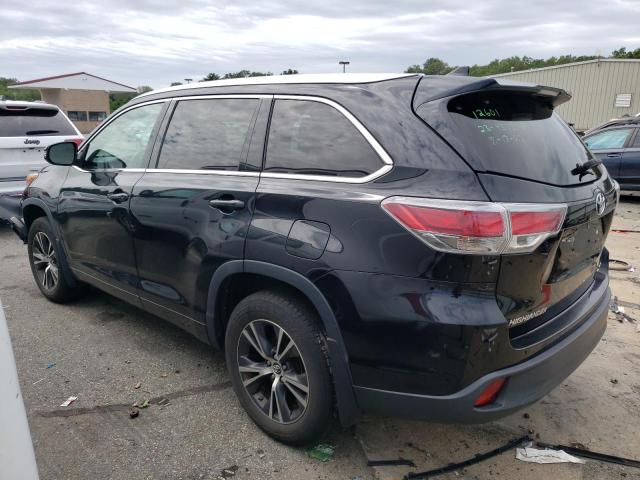 5TDJKRFH4GS501562 - 2016 TOYOTA HIGHLANDER XLE Schwarz Foto 2