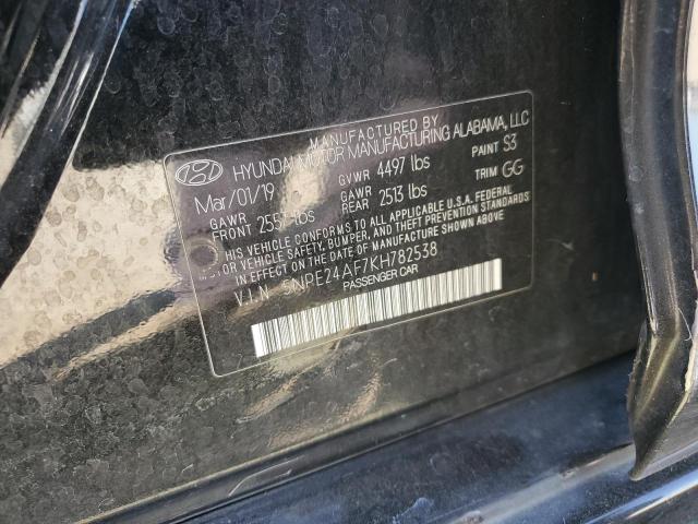 5NPE24AF7KH782538 - 2019 HYUNDAI SONATA SE 黑色 照片 12