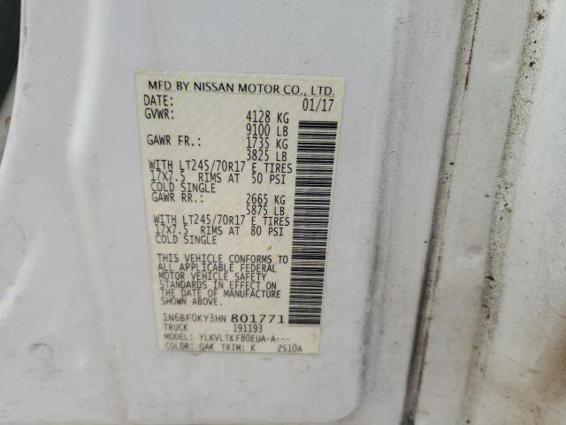 1N6BF0KY3HN801771 - 2017 NISSAN NV 1500 S WHITE photo 12