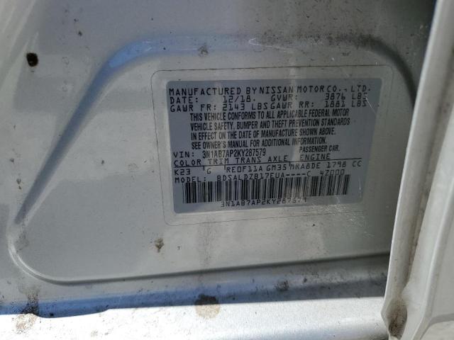 3N1AB7AP2KY287579 - 2019 NISSAN SENTRA S Күміс фото 12