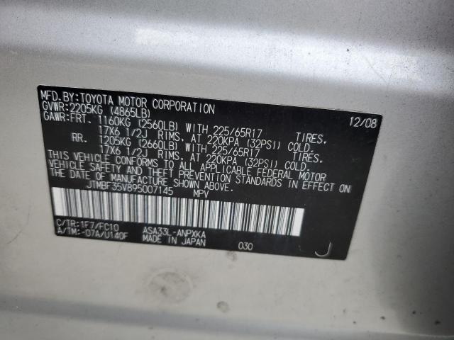 JTMBF35V895007145 - 2009 TOYOTA RAV4 SILVER photo 13