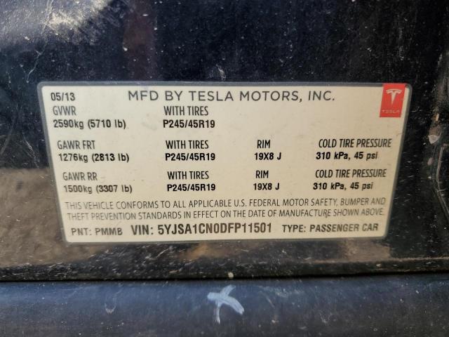 5YJSA1CN0DFP11501 - 2013 TESLA MODEL S Կապույտ լուսանկար 12