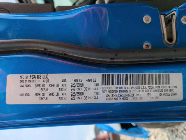 3C4NJCBB5JT407724 - 2018 JEEP COMPASS LATITUDE Bleu photo 12