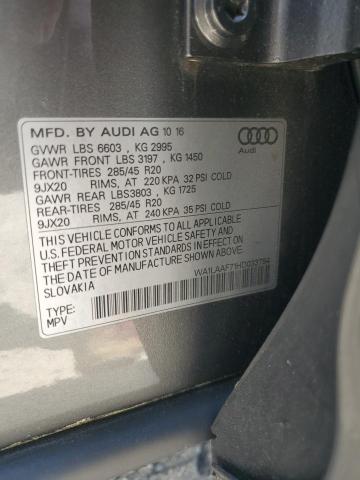 WA1LAAF71HD033754 - 2017 AUDI Q7 PREMIUM PLUS ვერცხლისფერი ფოტო 12