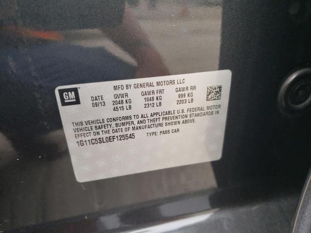 1G11C5SL0EF125545 - 2014 CHEVROLET MALIBU 1LT GRAY photo 12