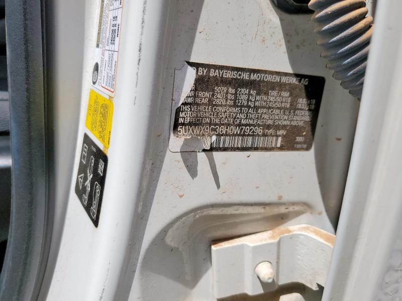 5UXWX9C36H0W79296 - 2017 BMW X3 XDRIVE28I WHITE photo 13