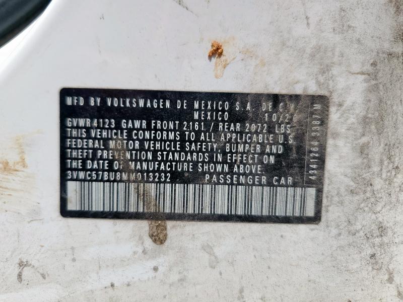 3VWC57BU8MM013232 - 2021 VOLKSWAGEN JETTA S WHITE photo 13