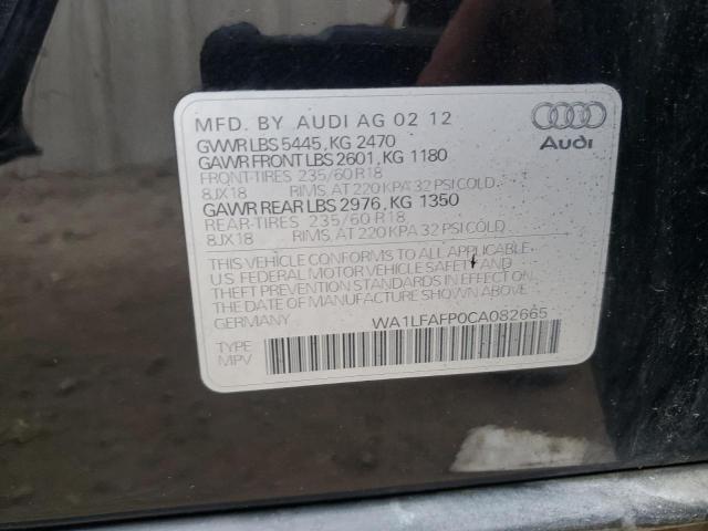 WA1LFAFP0CA082665 - 2012 AUDI Q5 PREMIUM PLUS BLACK photo 12