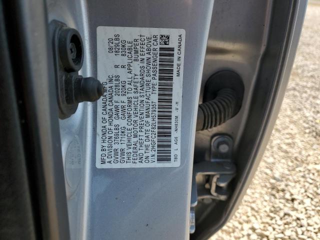 2HGFC2F82LH579357 - 2020 HONDA CIVIC SPORT 银色 照片 12