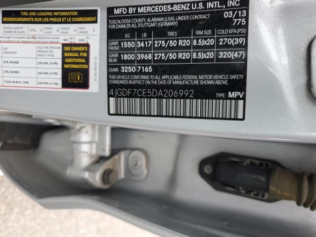 4JGDF7CE5DA206992 - 2013 MERCEDES-BENZ GL 450 4MATIC SILVER photo 14